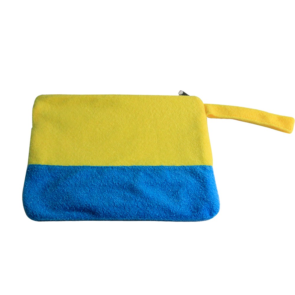 Terry Cloth Travel Cosmetic Clutch Bag