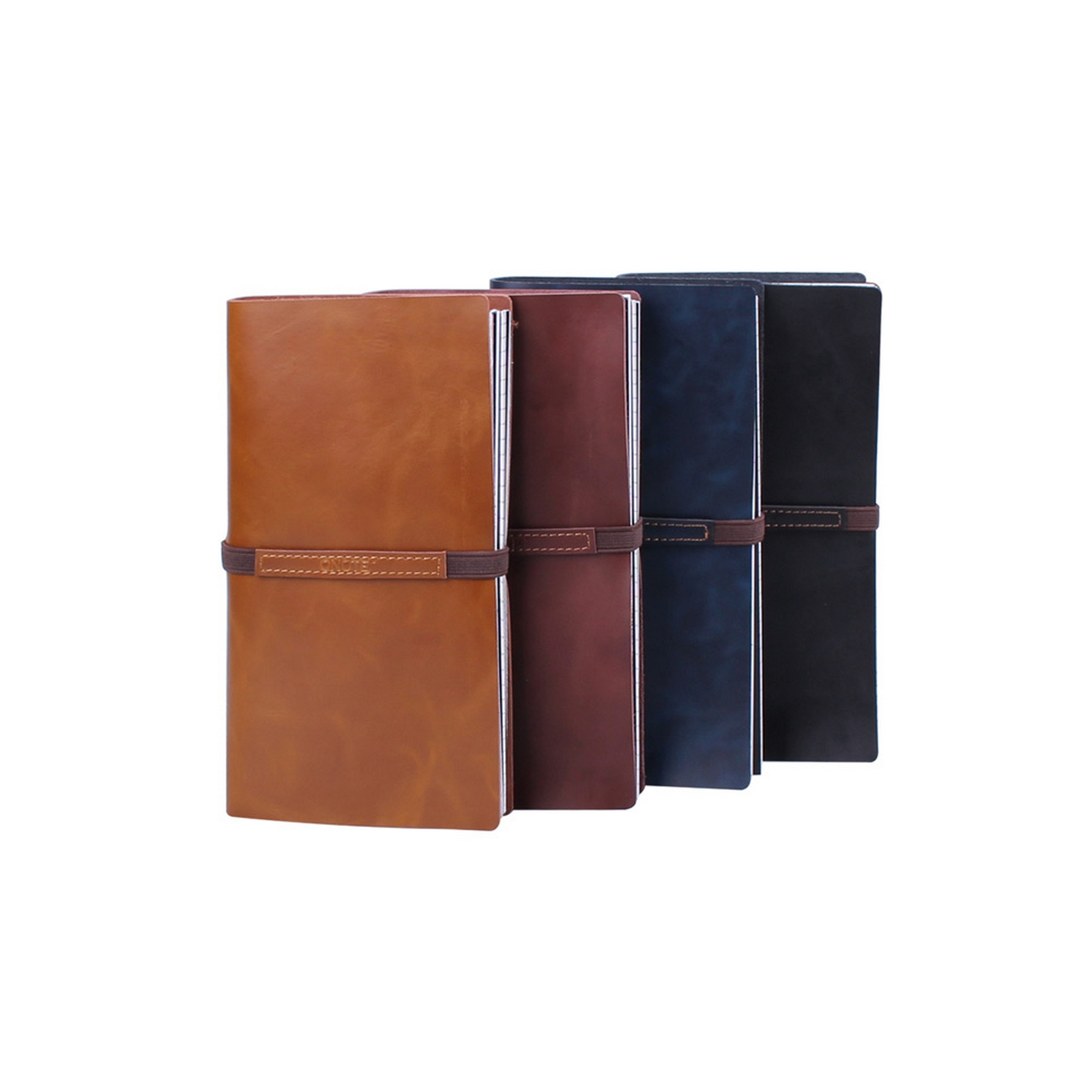 Leather Traveler's Notebook with Wide Elastic Closure